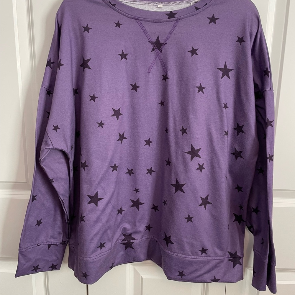 Purple Star Print Sweatshirt